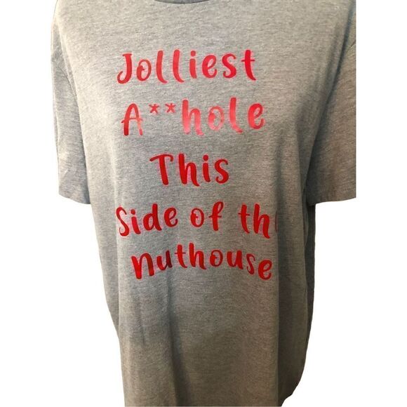 Goodfellow gray tee shirt sleeve graphic Christmas novelty - Picture 2 of 8